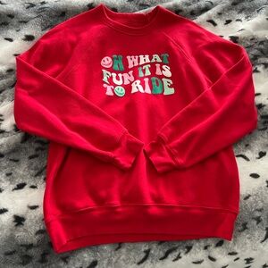 Cyclebar Red Sweatshirt - Fun Ride Design